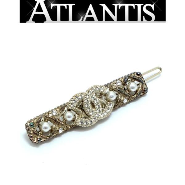 CHANEL パール✖️レザー　バレッタ atlantis_012169