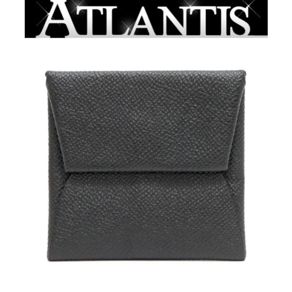 広尾店】エルメス HERMES バスティア 黒 コインケース 小銭入れ C刻印