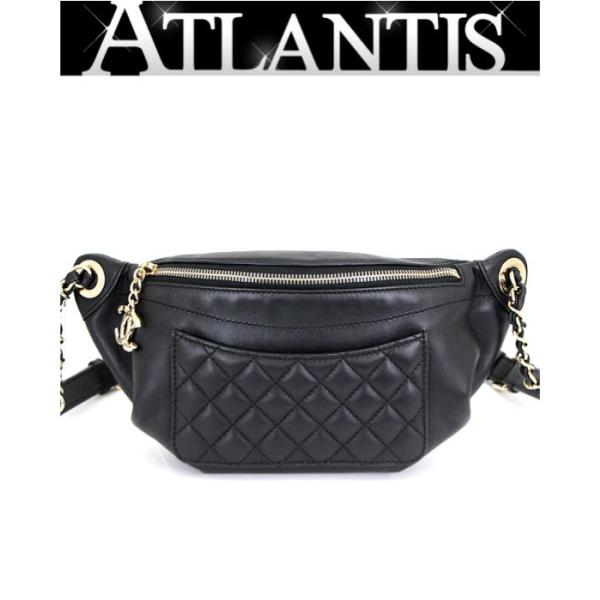 【超極美品】シャネル マトラッセ ビコローレ ラムスキン ウエストバッグ atlantis_012406