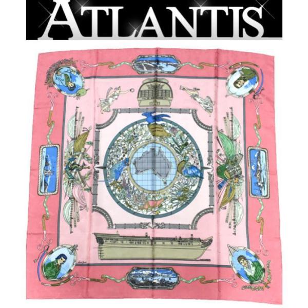 美品 エルメス HERMES カレ90 スカーフ『LE GEOGRAPHE 地理