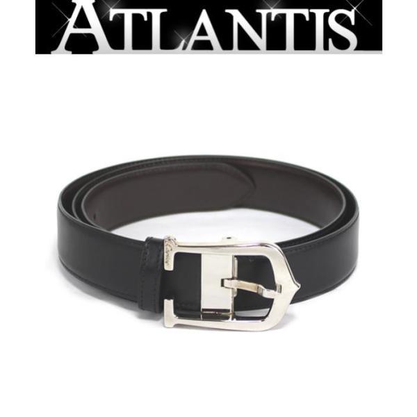 Cartier カルティエ ベルト C アロンジェ レザー 黒×茶 ブラック