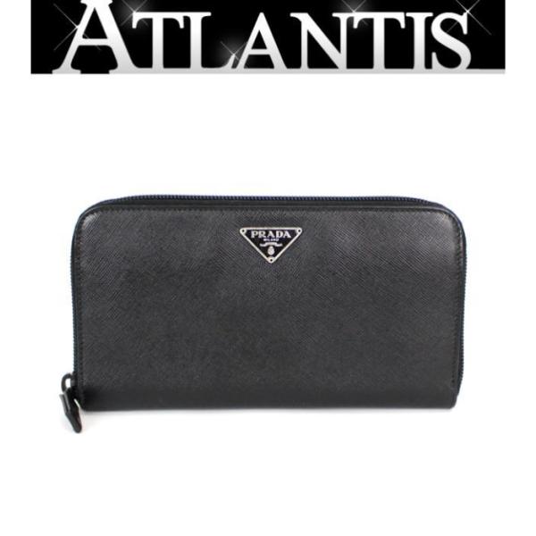 PRADA（プラダ） SALE 美品 ラウンドファスナー 長財布 黒 レザー