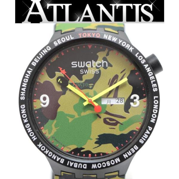 A BATHING APE® × SWATCH 時計 Swatch 未使用 レア SWATCH×A BATHING APE スウォッチ×ベイプ 腕時計
