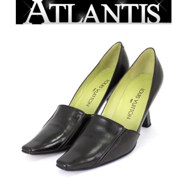 美品　LOUIS VUITTON ヴィトン　パンプス　ブラック 37 1/2 LOUIS VUITTON SALE 美品 ルイヴィトン パンプス レザー size37