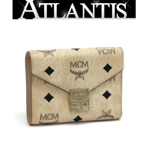 MCM（エムシーエム） コンパクトウォレット 財布 レザー ベージュ