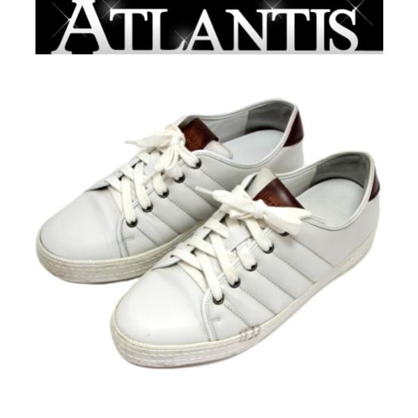 BERLUTI カリグラフィー レザースニーカー ホワイト 27cm Berluti（ベルルッティ） メンズ スニーカー 靴裏 カリグラフィ