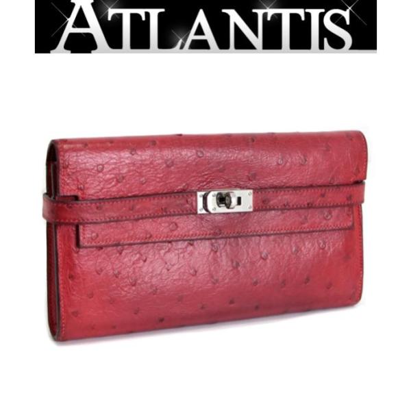 ケリー　ウォレット　オーストリッチ エルメス ケリーウォレットロング テリキュート オーストリッチ