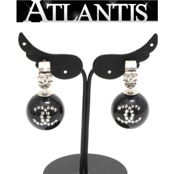 CHANEL ココマーク ブラックボール ピアス atlantis_060874