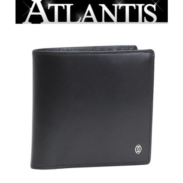 Cartier 美品 カルティエ パシャ 二つ折り財布 カーフレザー 黒