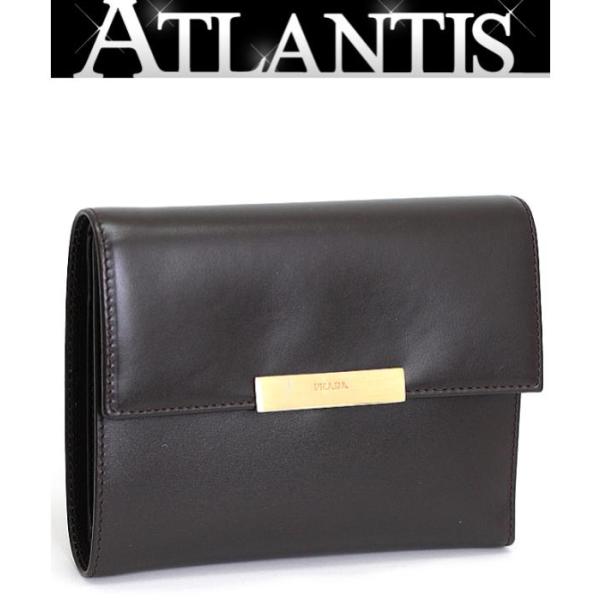 今週特別値下げ　美品　PRADA プラダ　茶色　黒　ナイロン　三つ折り　財布 PRADA プラダ レディース 三つ折り財布 レザー ブラウン : atlantis