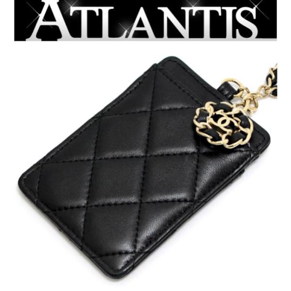 シャネル　キーケース　カードケース　斜めがけ 明日着 カード&小銭も入る キーケース キャビアxG金具 CHANEL