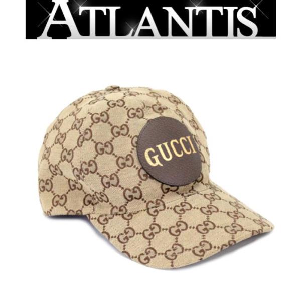 グッチ GUCCI ベースボールキャップ GG柄 レザーロゴワッペン size表記 
