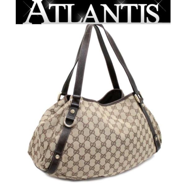GUCCI（グッチ） GUCCI GGキャンバス トートバッグ ベージュ×ダーク