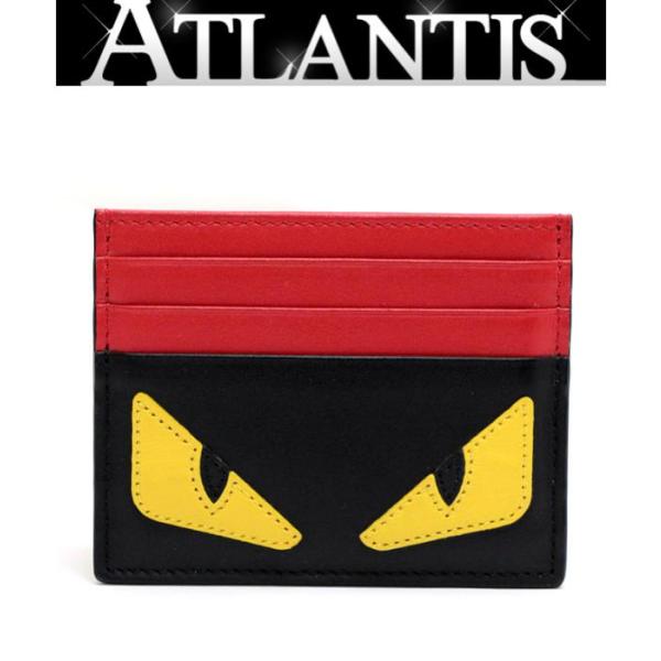FENDI バグズアイ ケース レザー ブラック コンパクト FENDI フェンディ バグズ アイ モンスター カードケース レザー