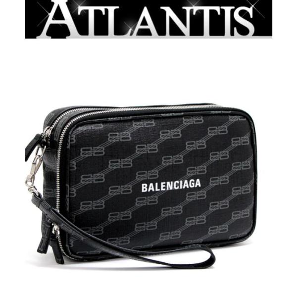 BALENCIAGA セカンドバッグ ポーチ ブラック BALENCIAGA（バレンシアガ） BALENCIAGA BBロゴ セカンドバッグ