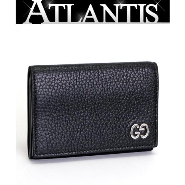GUCCI グッチ インターロッキングG カードケース 黒 レザー