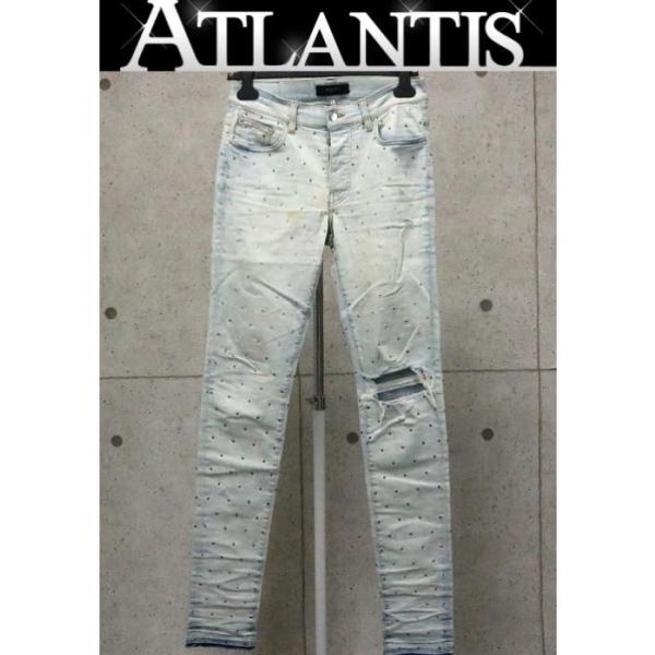 AMIRI デニムパンツ サイズ30 刺繍 AMIRI デニムパンツ サイズ30 刺繍 AMIRI デニムパンツ サイズ30 刺繍