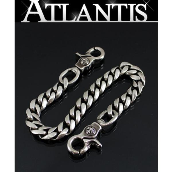 マート atlantisCHROME HEARTS 銀座店 クロムハーツ マルチボール ウォレットチェーン ♯2 ショート 2クリップ シルバー SV925 ポーセラーツ 転写紙 柄 CHAIN(チェーン・ブラック) black gray