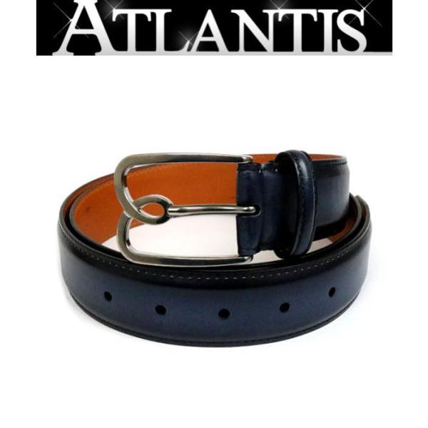 Berluti 銀座店 ベルルッティ 美品 Bボリュート ベルト ネイビー