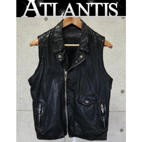 【美品】ライダース ベスト M size カウレザー クロームハーツ CHROME HEARTS（クロムハーツ） 銀座店 クリティン ライダース ベスト