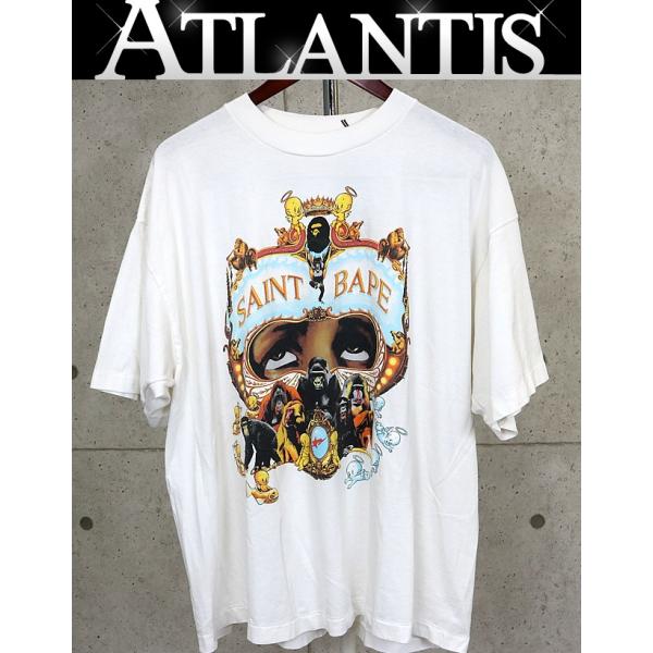 Saint Michael A BATHING APE BAPE Tシャツ　新品 SAINT Mxxxxxx/セントマイケル】× BAPE Tシャツ HANDPRINT SM