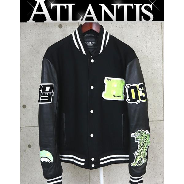 HYDROGEN 銀座店 ハイドロゲン レザー切替 ワッペン付き スタジャン