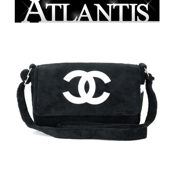 広尾店】 CHANEL シャネル ノベルティ パイル地ショルダーバッグ 黒x