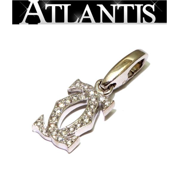 広尾店】カルティエ Cartier 2Cダイヤチャーム ペンダントトップ K18WG