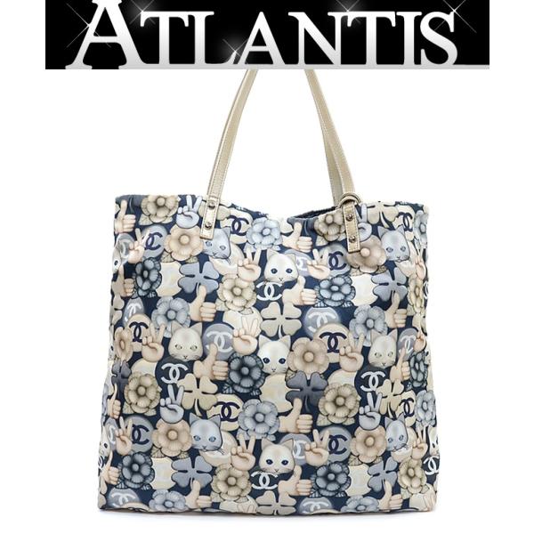 広尾店】美品 シャネル CHANEL シュペットキャットプリントトート