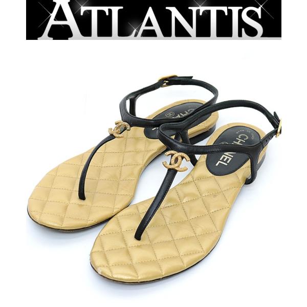 広尾店】 シャネル CHANEL マトラッセサンダル size38 【15236