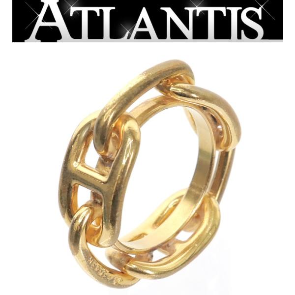 広尾店】 エルメス HERMES スカーフリング シェーヌダンクル ゴールド  