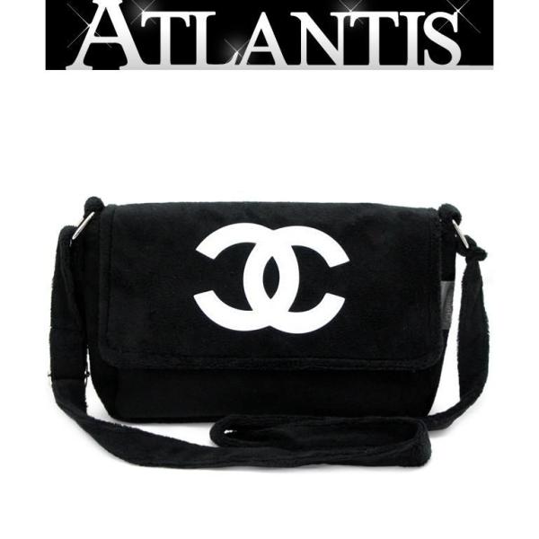 【極美品】CHANEL ノベルティ ショルダーバッグ ブラック 広尾店】 極美品 シャネル CHANEL パイル地 ノベルティ ショルダー