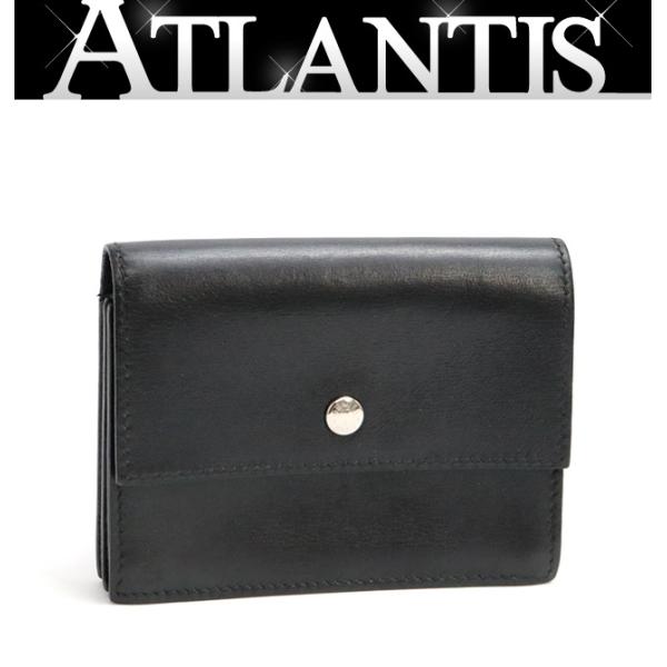 広尾店】エルメス HERMES サクラ カードケース ボックスカーフ 黒 SV