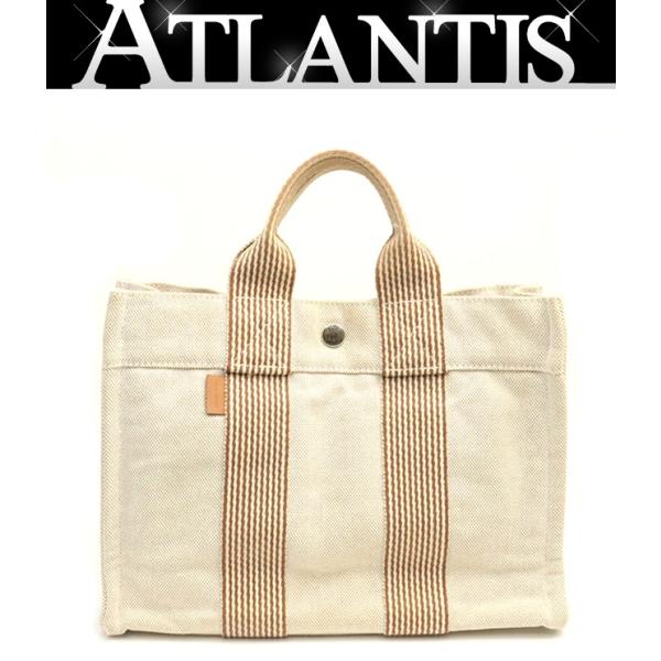 美品 HERMES エルメス フールトゥPM ハンドバッグ　キャンバス　ベージュ 広尾店】 HERMES エルメス ニューフールトゥPM トートバッグ