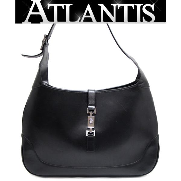 グッチ ハンドバッグ ワンショルダー ジャッキー ブラック レザー グッチ GUCCI ジャッキー ワンショルダーバッグ レザー 黒 【64487