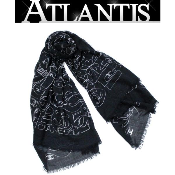 Chanel カシミア / シルク ストール、ショール シャネル CHANEL ストール ショール シャネル総柄 カシミヤ 【64552