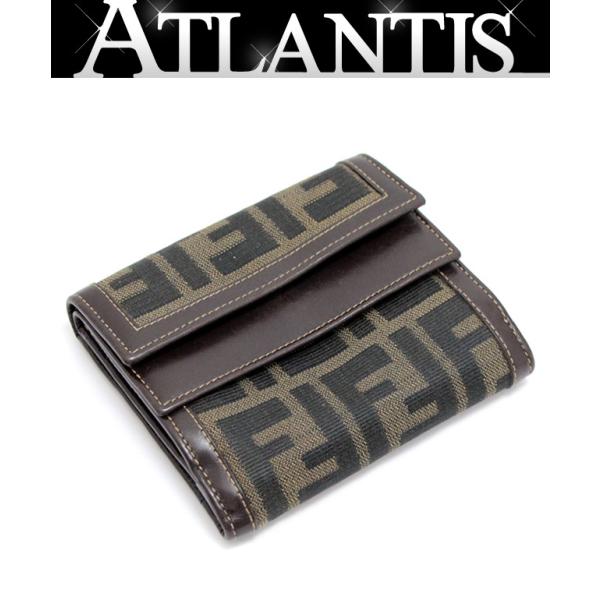 フェンディ FENDI 三つ折り財布 ズッカ柄 ヴィンテージ キャンバス