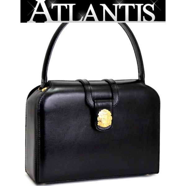 CELINE 黒 レザー ハンドバッグ セリーヌ CELINE ヴィンテージ ハンドバッグ レザー 黒 トリオンフ G