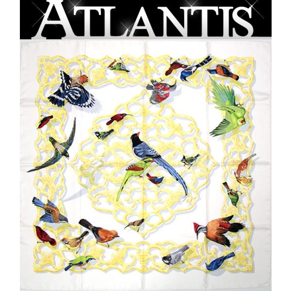 希少✨美品✨HERMES スカーフ カレ90 インドとヒマラヤの小鳥たち atlantis_66289
