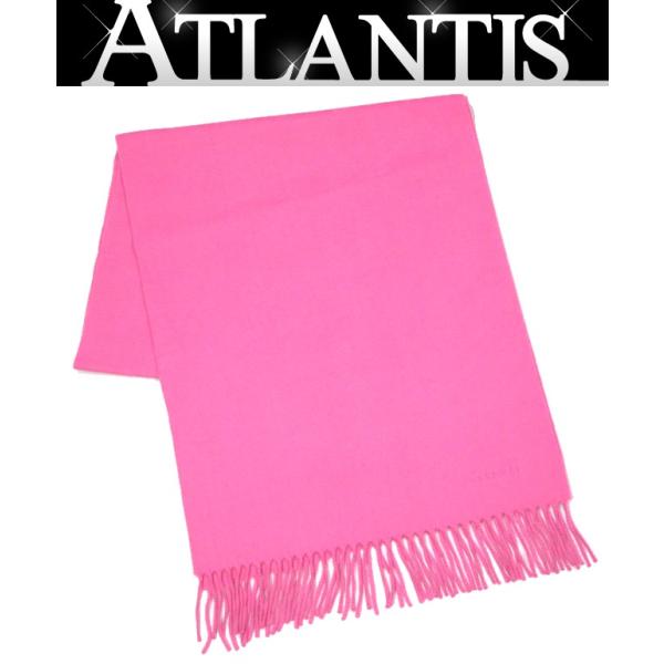 美品 エルメス HERMES ロゴ マフラー ストール ピンク カシミヤ100