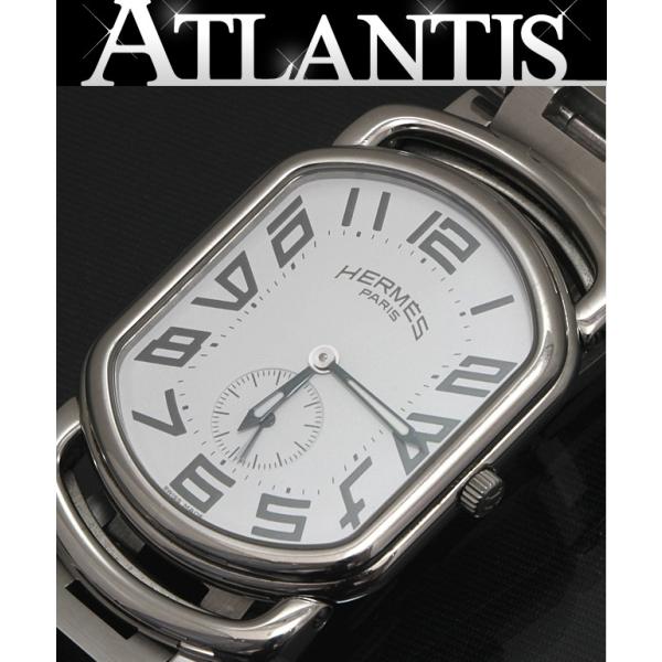 HERMES ラリー白文字盤　スクエア型時計 ホワイト/ゴールド/ブルー HERMES ラリー白文字盤 スクエア型時計 ホワイト/ゴールド/ブルー