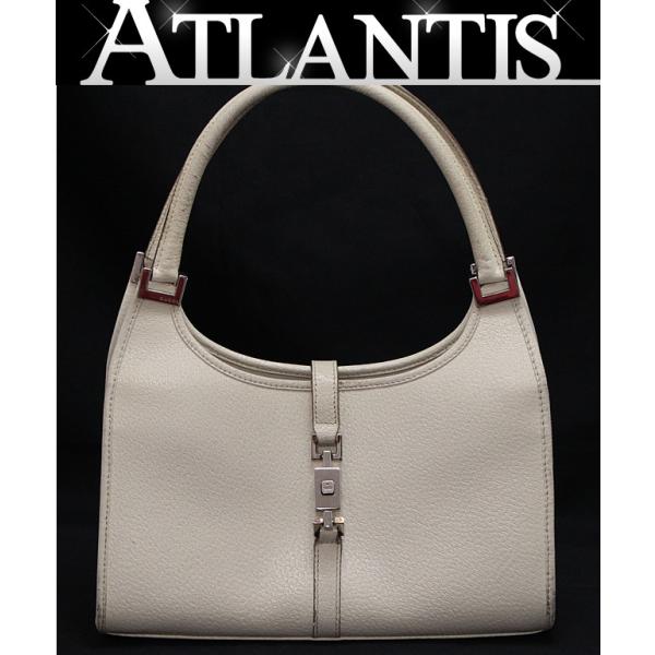 グッチ GUCCI ジャッキーハンドバッグ ワンショルダーバッグ 白 レザー