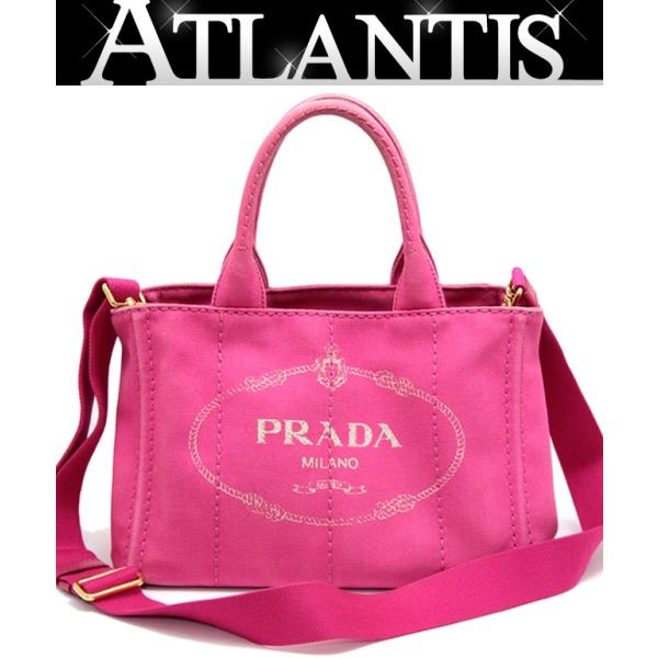 【極美品】PRADA プラダ トートバッグ キャンバス ピンク プラダ PRADA カナパ トートバッグ PM 2WAYバッグ ピンク キャンバス