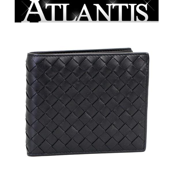 ボッテガヴェネタ イントレチャート レザー 二つ折り 長財布 札入れ　黒 ボッテガヴェネタ (ボッテガ・ヴェネタ) 長財布（札入れ） 財布