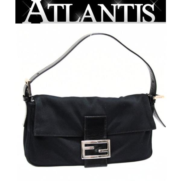 フェンディ FENDI マンマバケット ショルダーバッグ サテン 黒 【72625