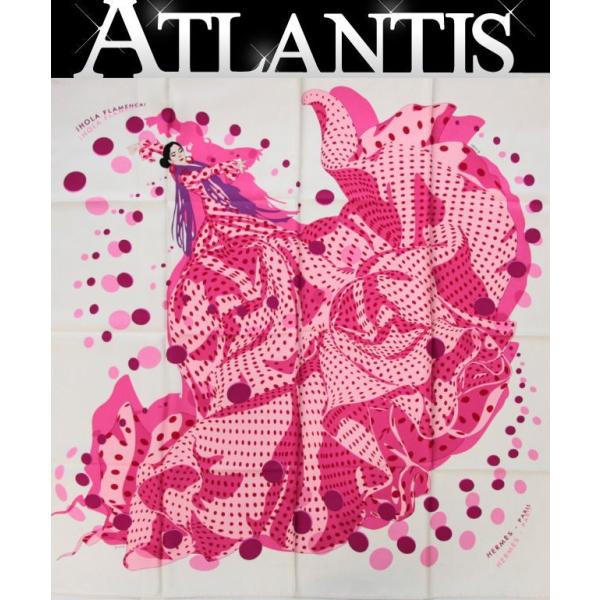 エルメス カレ90 Hola Flamencaオラ・フラメンカ スカーフ ピンク atlantis_72994