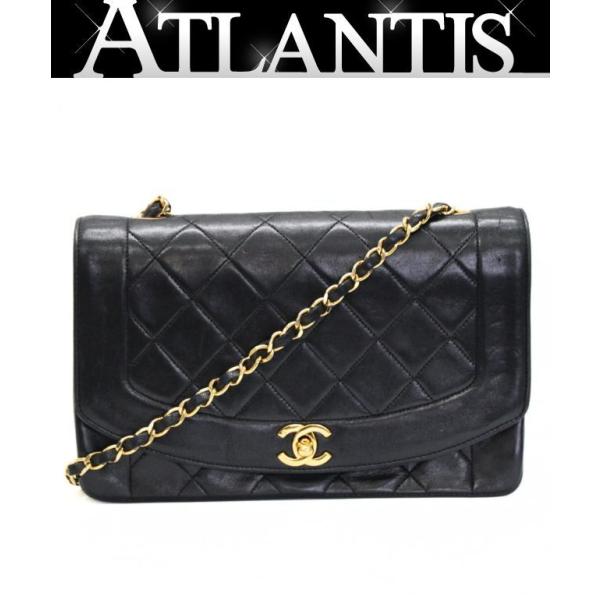 シャネル CHANEL マトラッセ ダイアナ25 チェーンショルダーバッグ ラムスキン 黒 G金具 1番台 【73148】 楽天市場】シャネル CHANEL マトラッセ ダイアナ25 チェーンショルダー