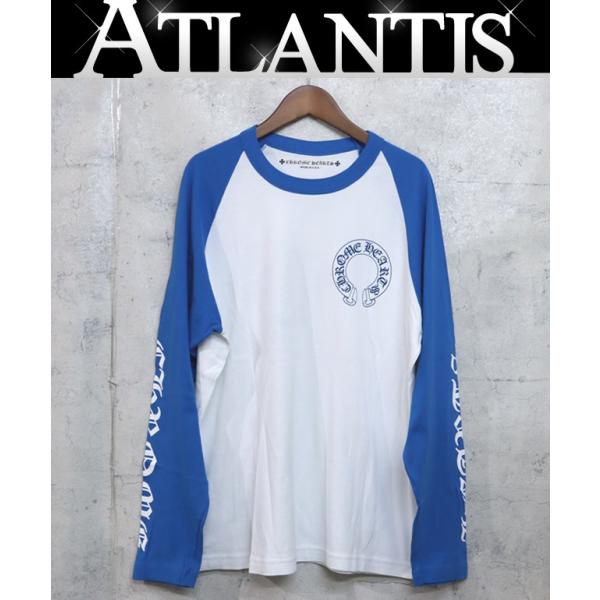 CHROMEHEARTS 青と白のラグラン長袖シャツ Sサイズ CHROME HEARTS 銀座店 クロムハーツ SALE ホースシュー ラグラン