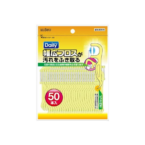 他サイト： エビス デイリー 幅広フロス 50本入り （4901221025512）の商品画像