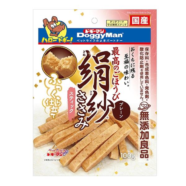 (送料無料・まとめ買い×48個セット)ドギーマン さや 絹紗 スティック プレーン 100g 犬用